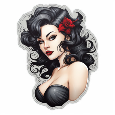 XXL 18x18 cm car sticker sticker pin up girl sticker
