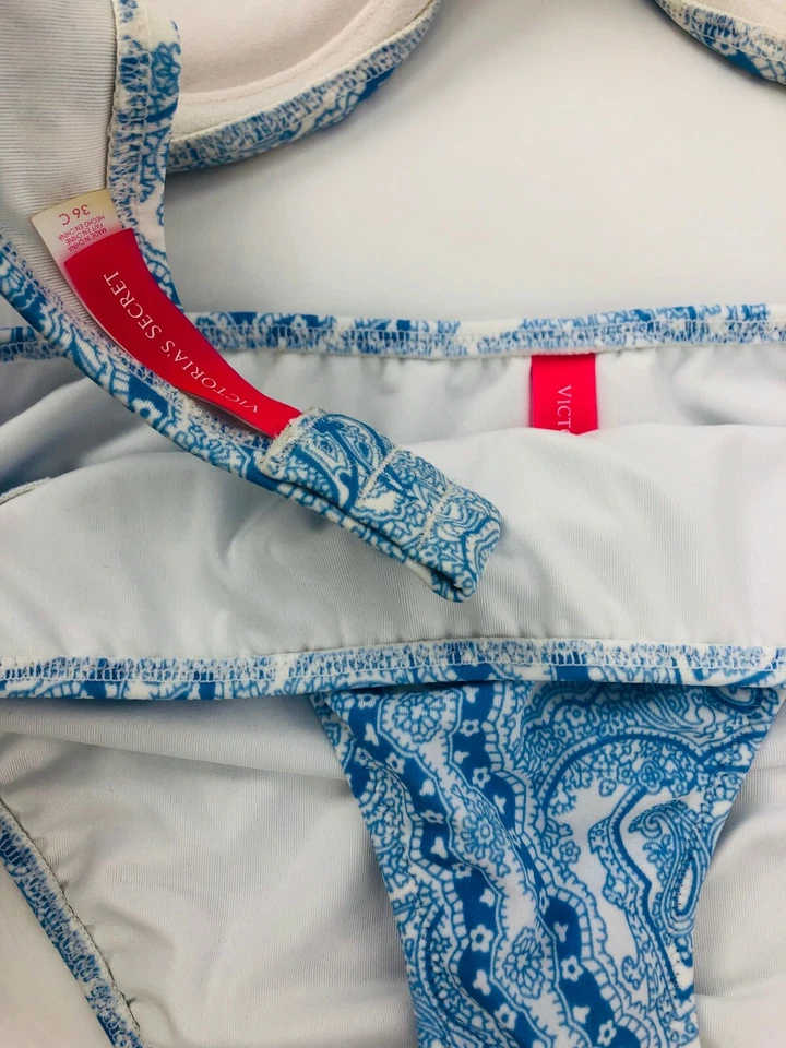Новый Victoria's Secret бикини с оборками драгоценностями бандо пейсли 36C 38B купальник 2p - Изображение 4 из 4