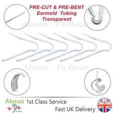 Hearing Aid Tubes PRE-CUT & PRE-BENT BTE Earmold Ear Mold Tubing x6x12x18 -CLEAR