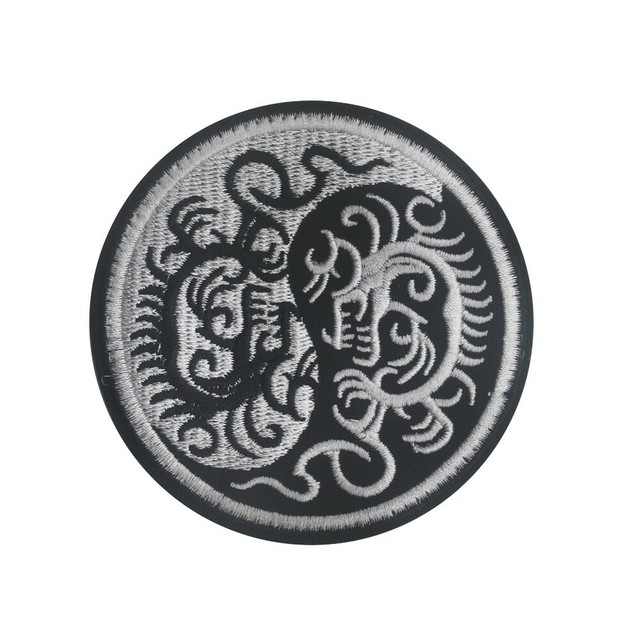 Chinese Dragon Kung Fu YinYang Morale Hook Patch Large Embroidered