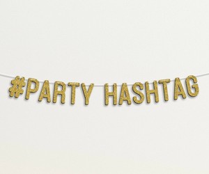 Personalised Custom Banner Party Hashtag Golden Glitter 78 Ebay