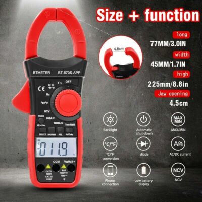 Zangen Multimeter AC DC TRMS Zangenmessgerät Stromzange Zangenamperemeter 570S