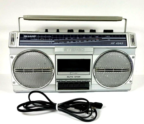 Sharp GF-4343 S Boombox Stereo Radio Cassette Recorder 1980's AS IS Vintage