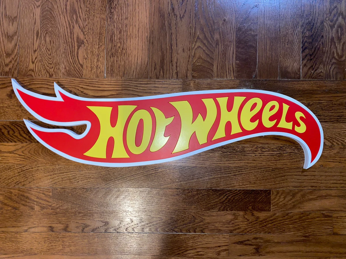 Hot Wheels Race Car Sign Logo Display Wall Art Artwork eBay