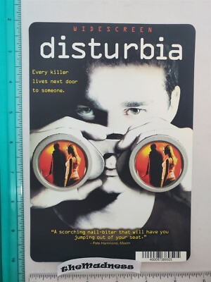 Disturbia Backer Card Shia LaBeouf Carrie Ann Moss NOT A MOVIE DVD BLU RAY VHS