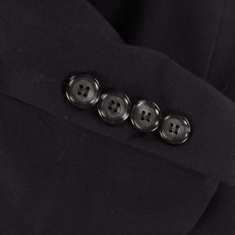 VTG Hopsack Jacket L Blue 100% Wool Blazer Sport Coat USA 44R - Image 4 of 4