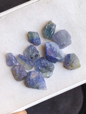 Natural Bi Color Tanzanite Rough, Violet Blue & Green Raw Stones, 49.00 11 Pcs