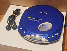 Sony Walkman ESP-MAX D-E350 -Vintage Blue- Power Tested Bundle earbuds CD Player