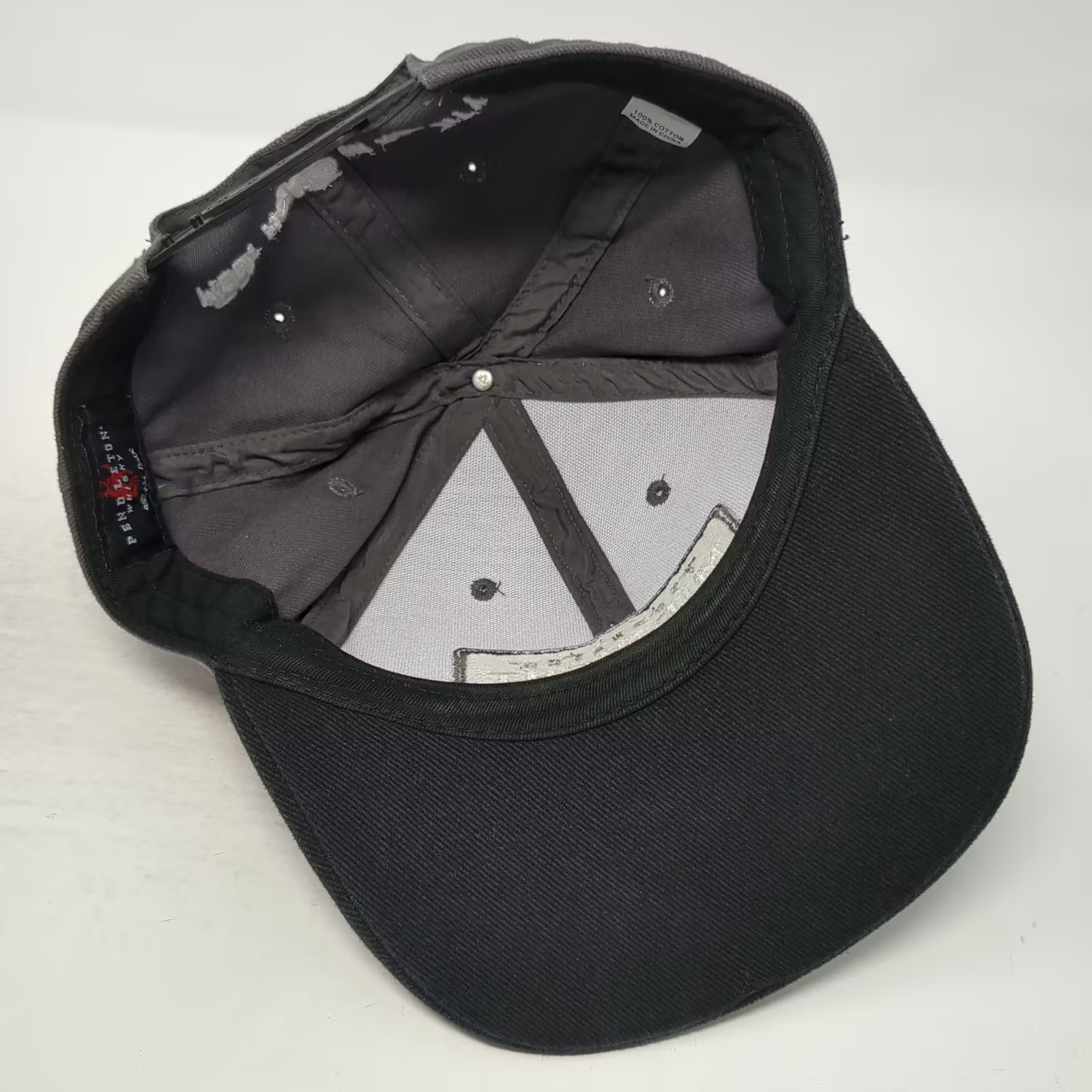 Pendleton Snapback Hat Gray Black OS Rip City Mid… - image 7