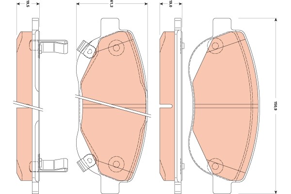 TRW GDB3511 BremsklöTze, BremsbeläGe FüR Toyota Avensis Stufenheck (_T27_)-image