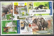 Ouganda 25 timbres différents oblitérés