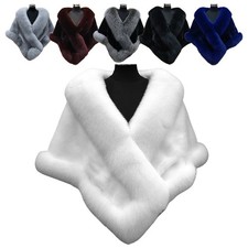 Kunstpelz Lang Schal Stola Flauschig Fell Schal CapeWarm Mantel 