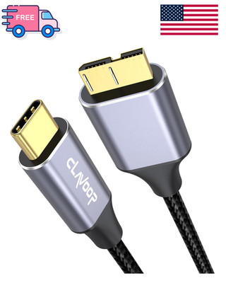 External Hard Drive Cable USB C 1.5FT, 10Gbps Micro B 3.0 to Type C Cord Wire Re
