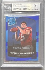 2017 Patrick Mahomes Donruss Blue Press Proof Rated Rookie #327 BGS 9 Mint