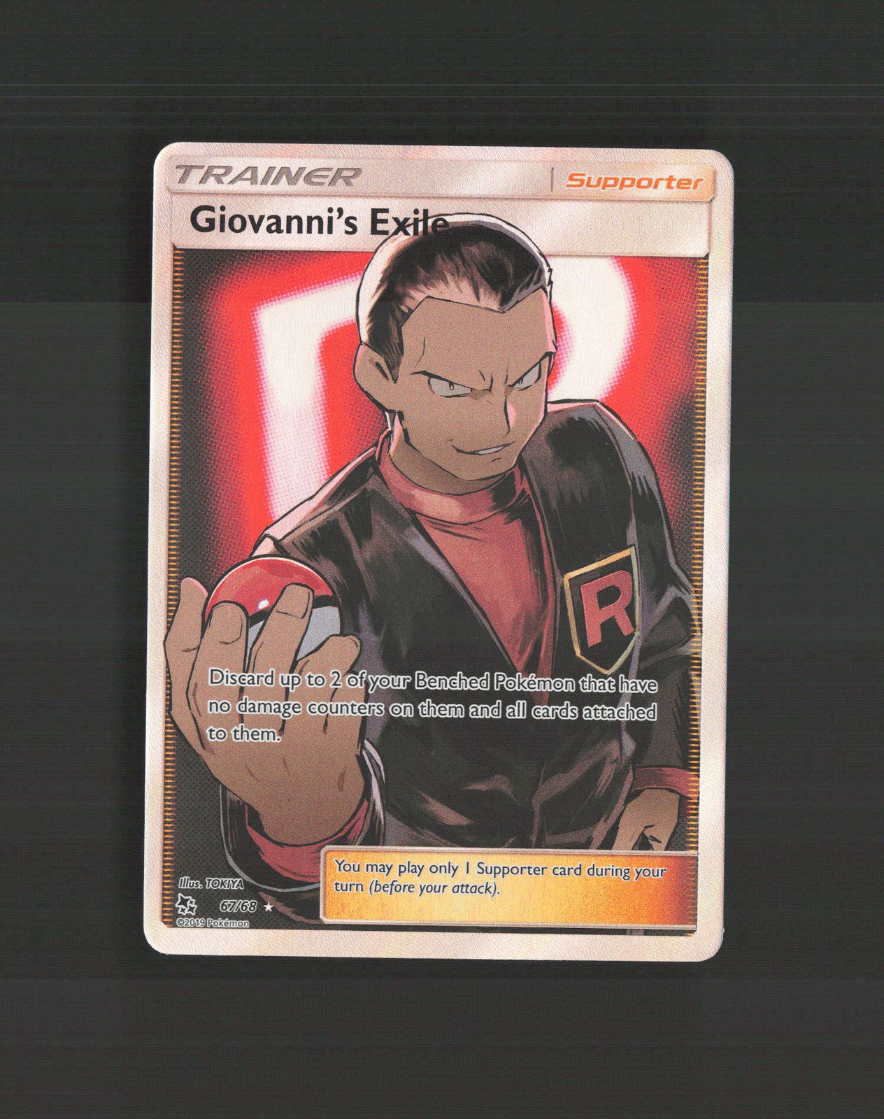 Giovanni’s Exile 67/68 Hidden Fates Full Art Ultra Rare Holo Pokemon Card NM