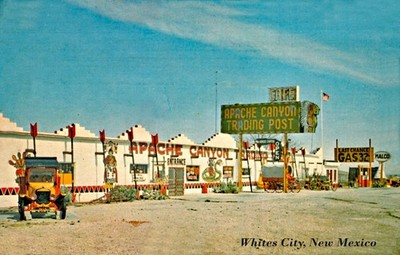 Whites City, New Mexico ~ Apache Canyon Indian Trading Post Postcard COPY #83857