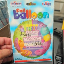 18" Pastel Cake Happy Birthday RoundFoil Balloon ConverUSA Party Decor