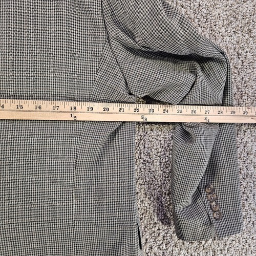 Chaps Ralph Lauren Wool/Silk Blazer Jacket Mens 42L Two Button Houndstooth - Picture 11 of 12