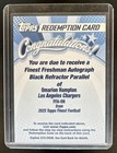 2025 Topps Finest Football Black Refractor Omarion Hampton #FFA-OH