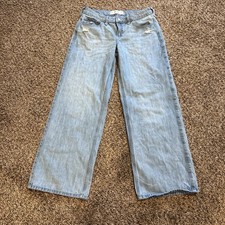 Y2K Hollister Low-Rise Baggy Jeans Women 6R Blue Wide Leg Denim Skater