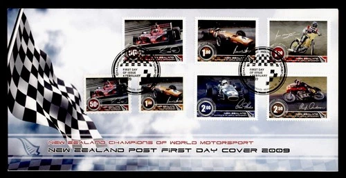 DR WHO 2009 NEW ZEALAND FDC MOTORCYCLE/CAR RACE MOTORSPORT COMBO $2.50 R38963