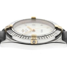 BREITLING KALISTO B57045 34mm SS Leather Beige Dial Date Quartz #C540 4