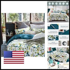 Mildly 100 Long Staple Cotton Duvet Cover Set - Yellow Green Leaves