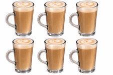 Clear Glass Latte Coffee Cups 245ml Cappuccino Tea Hot Chocolate Mugs 3/6/12