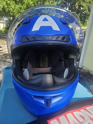captain america hjc helmet Unisex-Adult Full Face RPHA-11 PRO Marvel Motorcycle (Red/White/Blue, Large) HJC RPHA 11 Captain America