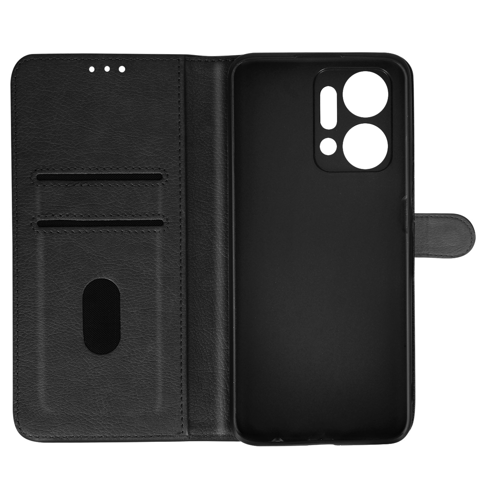 Étui Honor X7a en simili cuir noir avec support de protection intégré
