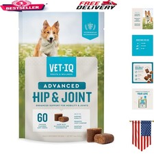 60 Count Advanced Hip  Joint Chews for Dogs - Chicken Flavor, Glucosamine Boost