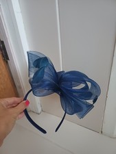 Fascynator do włosów opaska peice i klips ślub granatowy
