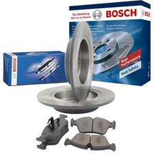 BOSCH Set Bremsscheiben hinten voll passend + Bremsbeläge für Audi TT 8J3 8J9