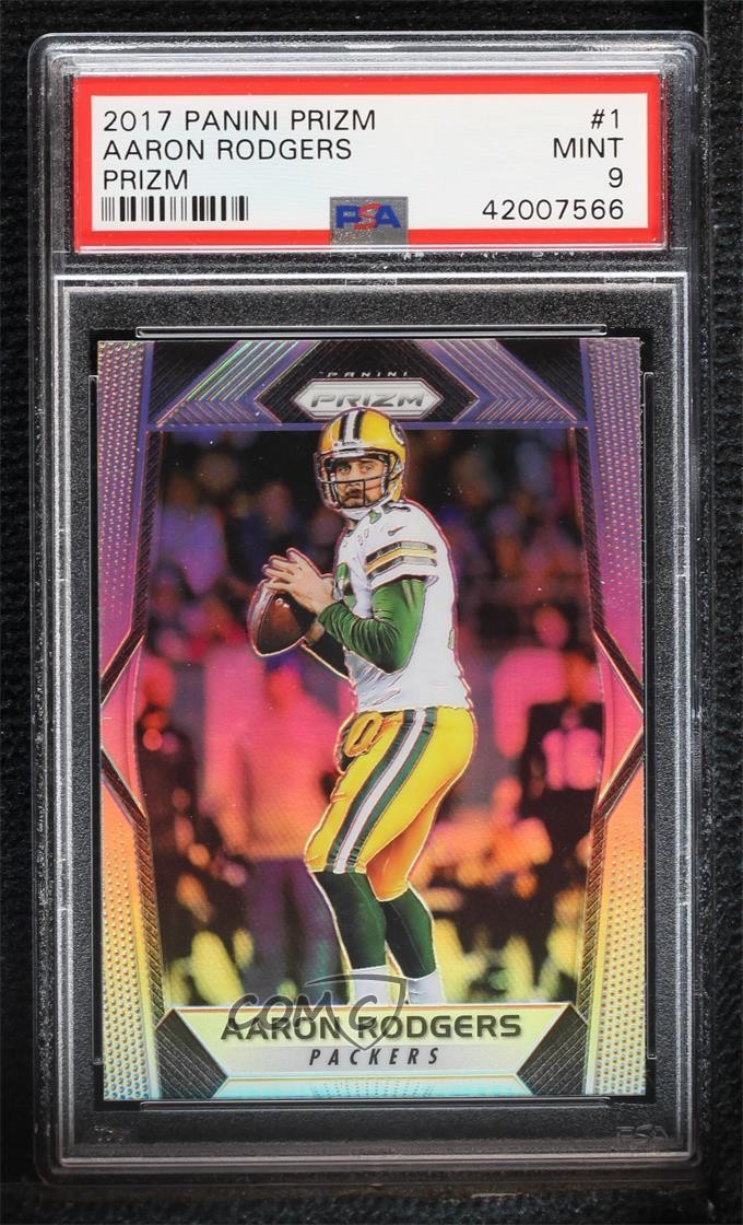 2017 Panini Prizm Silver Prizm Aaron Rodgers #1 PSA 9 MINT 0vf5