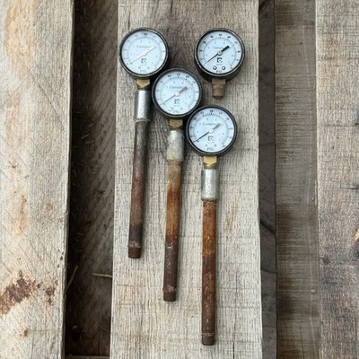 #ad Lot of 4 Campbell 0 100 PSI Pressure Gauges Industrial Air Gauges Untested $27.00