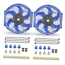 10 Inch Universal Slim Fan Push Pull Electric Radiator 12V 10 Inch-2PCS Blue