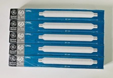 5 X 221MM 60W OPAL DOUBLE ENDED STIPLIGHT S15  GE GENERAL ELECTRIC LIGHT BULB