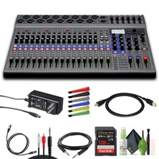 Zoom LiveTrak L-20 - 20-Input Digital Mixer  Multitrack Recorder Bundle