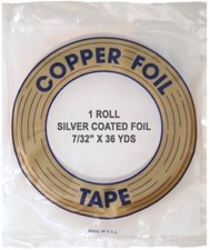 7/32 EDCO Silver Back Copper Foil for Stained Glass - 1 mil