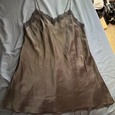 Linea Donatella Satin Lace Trim with adjustable straps Womens Size M
