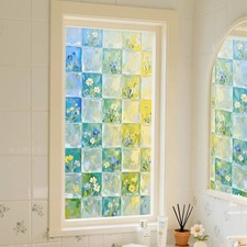 1x Blumenmuster Statisch Haften Fenster Folie Badezimmer Küche Privatsphäre Glas