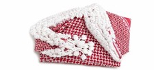 Handmade Jordanian Red Shemagh - Heavy Cotton Keffiyeh Scarf with Thick Tassels
