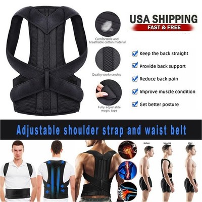 Shoulder Support Adjustable Back Pain Support Posture Corrector Brace Belt Strap