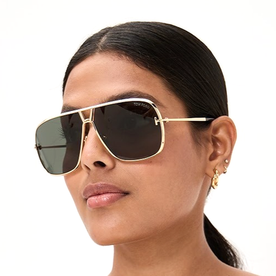 TOM FORD STAVROS TF1204 30N SHINY GOLD W/GREEN LENSES AUTHENTIC