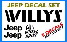 2 Set Decal Sticker For Jeep Willys Decals Black Matte Jeep Willys Decals Black