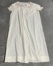 True Vintage Lily Night Gown Womens 40 Embroidered Floral Lounge Cottage Core