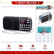 PRUNUS 189 Portable AM FM Radio Bluetooth Speaker USB Rechargeable Flashlight