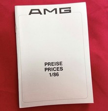 Pre Merger AMG Broschure Price List 1986 Catalog W124 W126 R107 W201 HAMMER