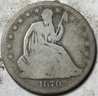1870-S 50c Seated Liberty Half Dollar. Low Grade Circulated Example
