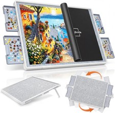 1500 Pieces Tiltable Rotating Puzzle Board with Drawers, Anti-Slip Mat and Bla